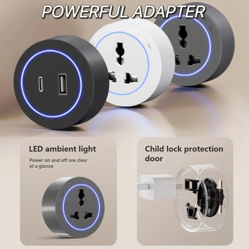 Hidden Wall Socket Power Rail 40cm 50cm Aluminum Kitchen Plug Dining Table Power Strip Wall Mounted Sliding Electrical Outlet