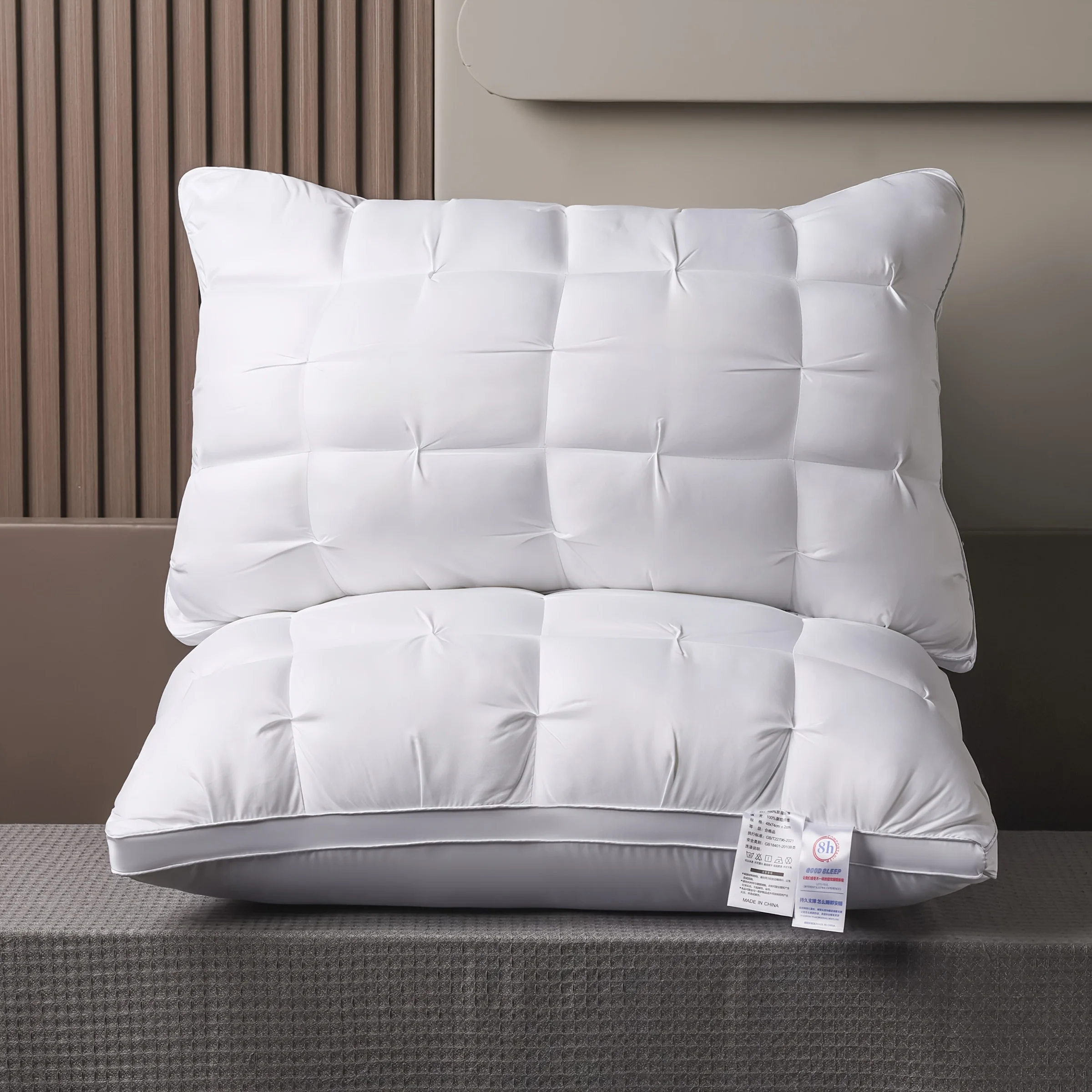 Luxury Hotel-Quality Pillow for Deep Sleep. Ergonomic Design Supports Back, Side and Stomach Sleepers. Filled with Durable High-