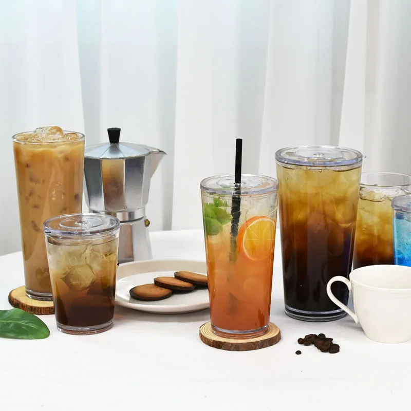 Tritan V Lid Transparent Cup Light Cup straws Cup Ied Coffee Warm Tea with milk juice