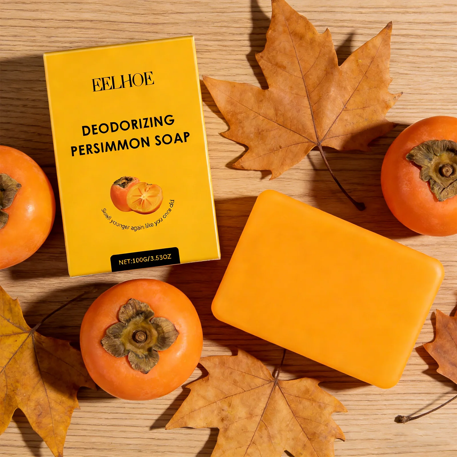 

EELHOE 100G Дезодорирующее мыло с хурмой, мягкое очищение, увлажнение и питание, обильная пена, для ежедневного очищения лица и тела