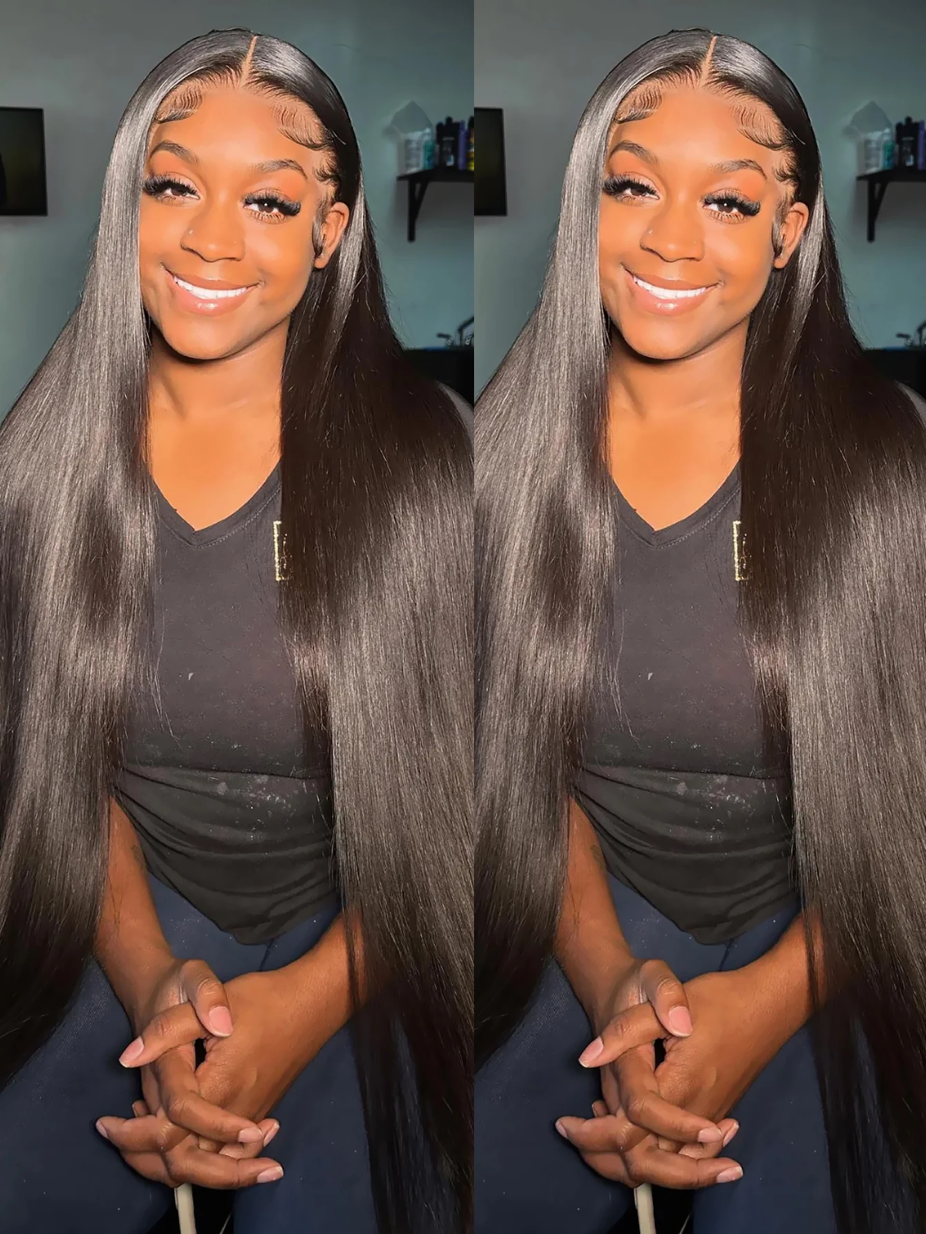 13x6レースフロントウィッグ人毛プレプラッキング済み200密度ストレートHD透明レースフロントウィッグ女性用100%本物の人毛