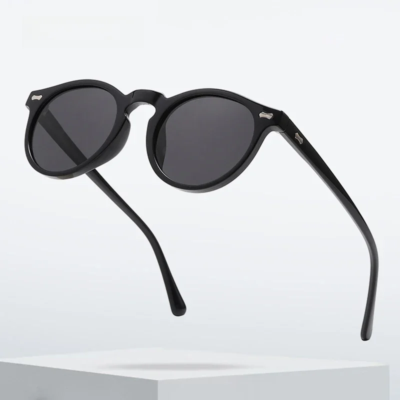 Retro okrągłe okulary przeciwsłoneczne mężczyźni kobiety moda małe spolaryzowane okulary przeciwsłoneczne dla mężczyzn kobieta literackie Vintage odcienie okulary do jazdy — zdjęcie 2