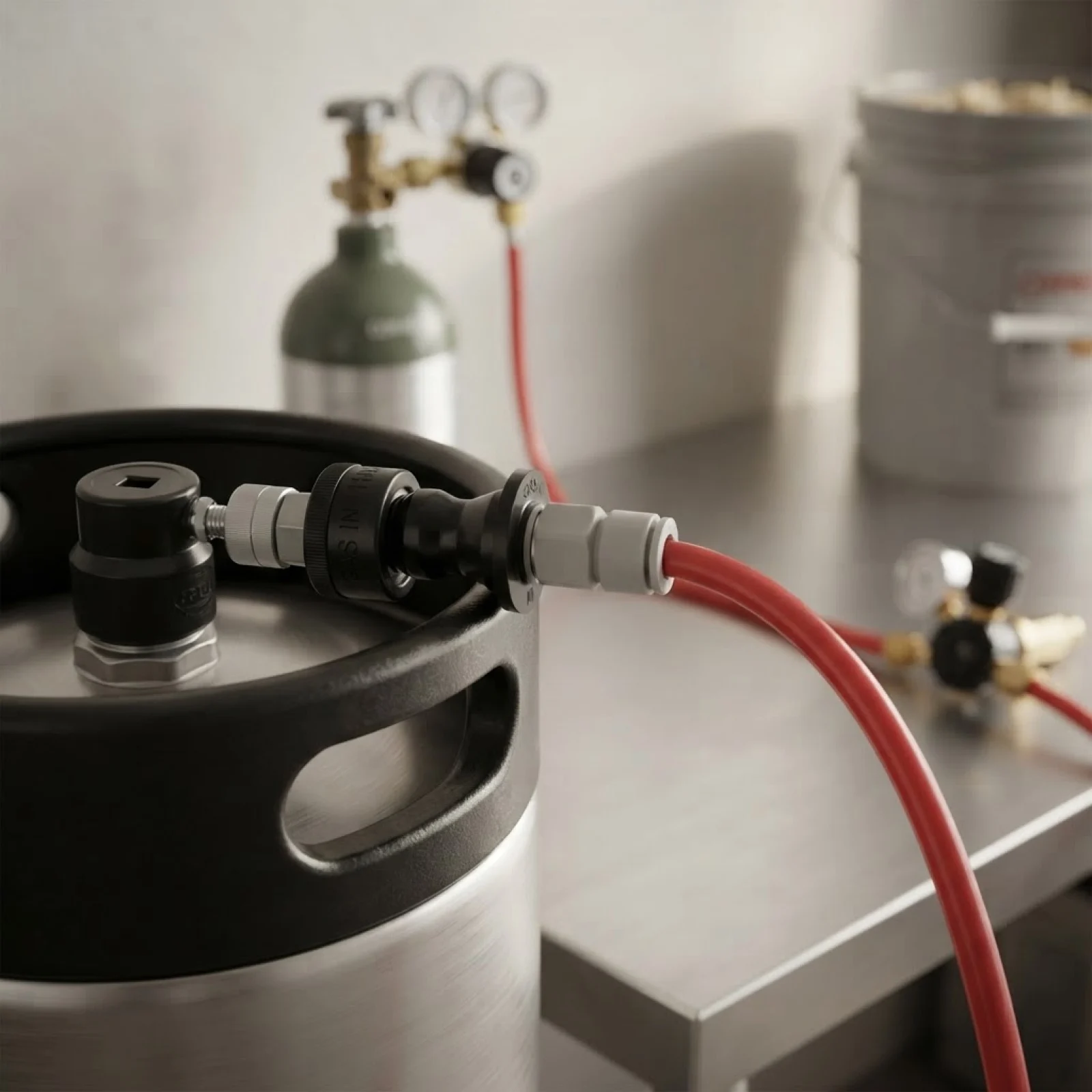 Ball Lock Quick Disconnect Leak-Secure Seal Beer Keg Ball Lock Connector Push-in Keg Fitting for Homebrewers, Home Bar