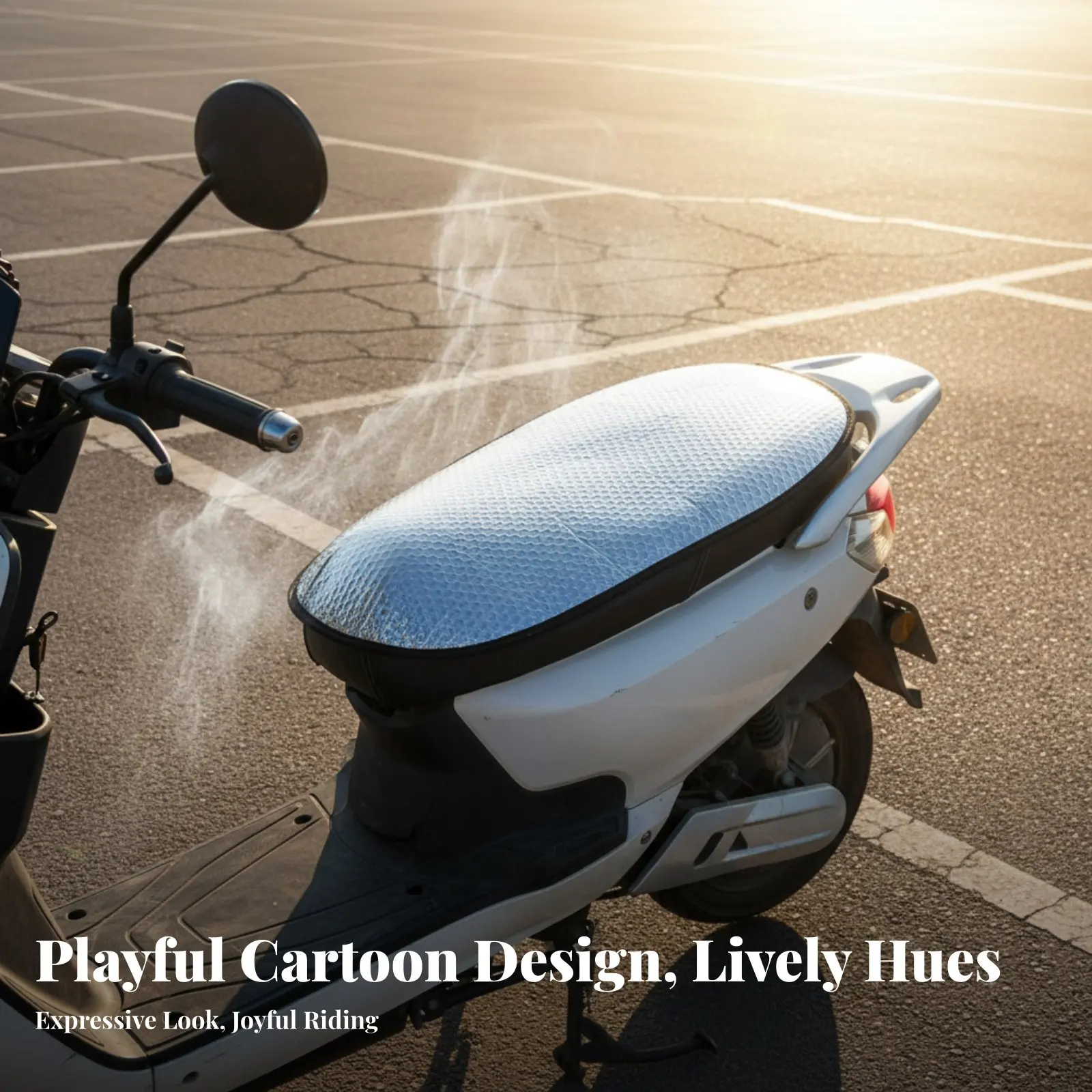 Universal Thickened Motorcycle Scooter Seat Cover Waterproof Heat Insulation Sun Protection Cushion Protector For Electric Bike