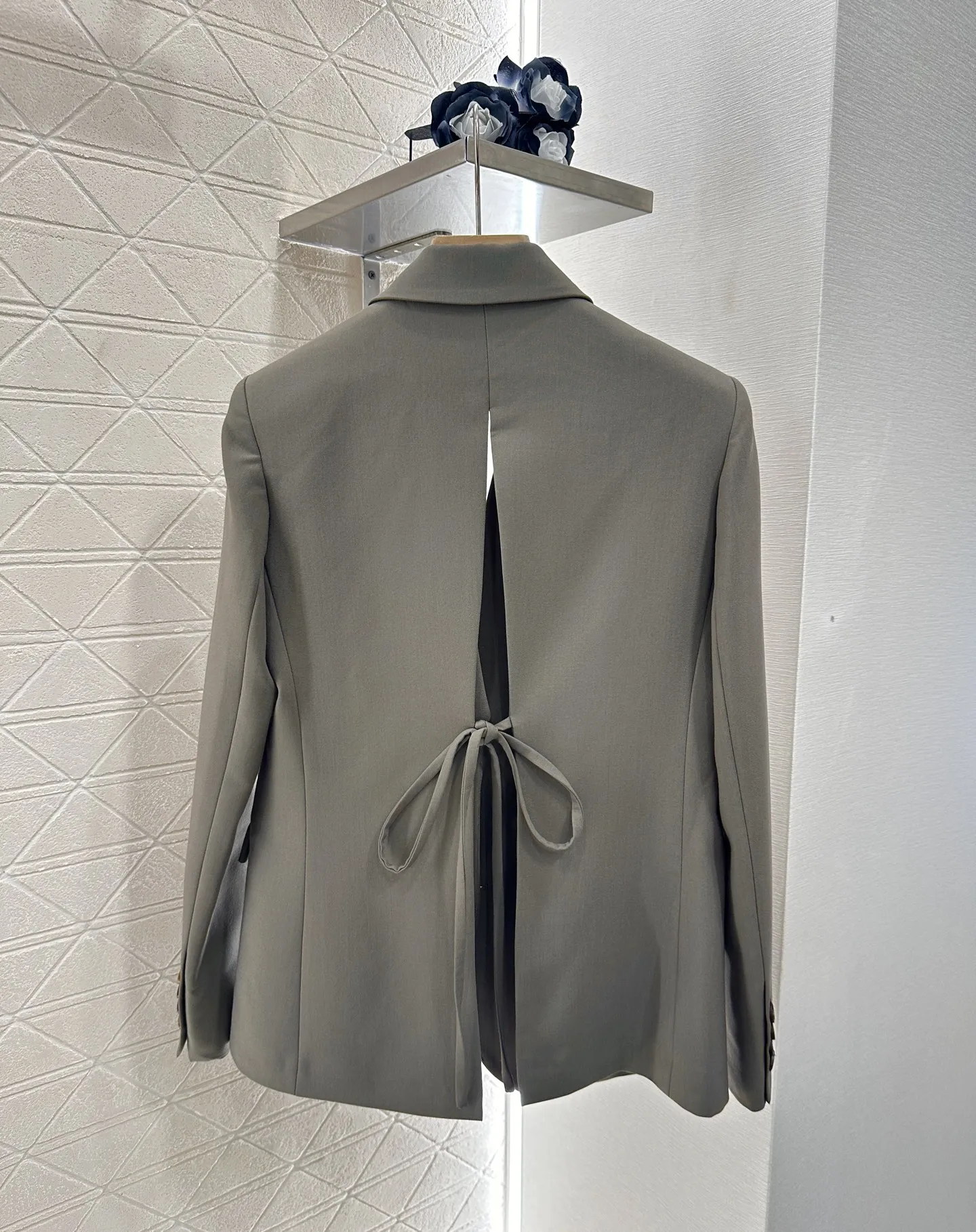 

2025 New Suit Trousers Lapel Bowknot Buttons Polyester Fashionable Versatile Slimming Figure-hugging