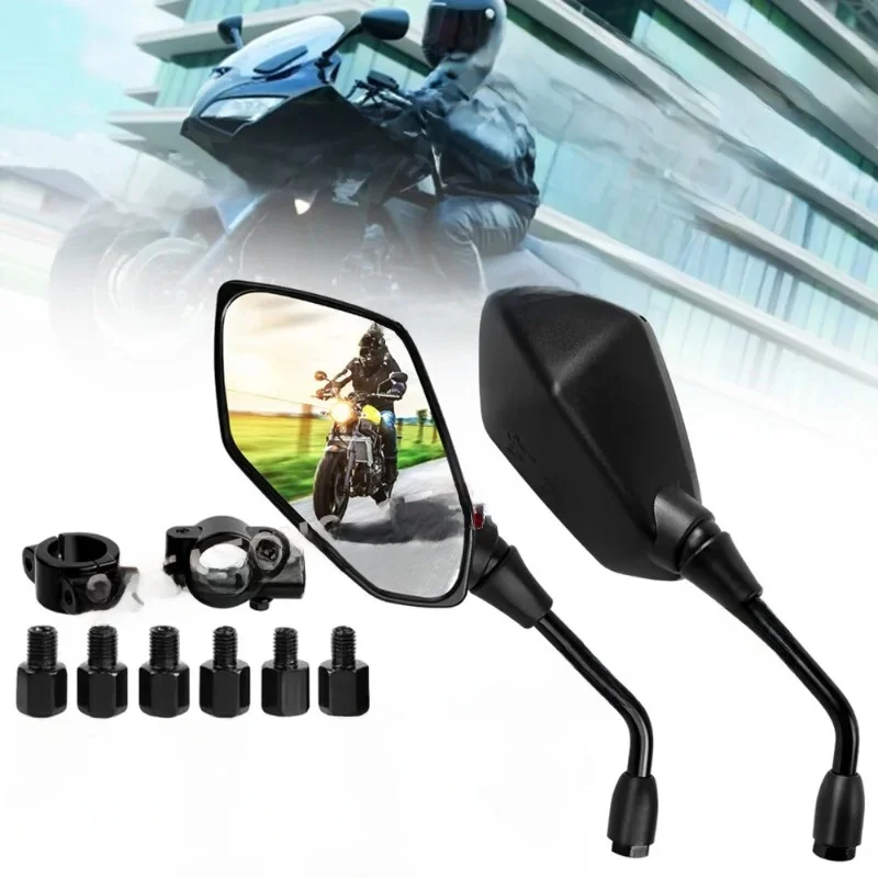 AliExpress NONE 8mm 10mm Back Side Convex Mirror Handle Bar End Side Rearview Mirrors for Scooter E-Bike Motocycle 1 Pair Motorcycle Mirror
