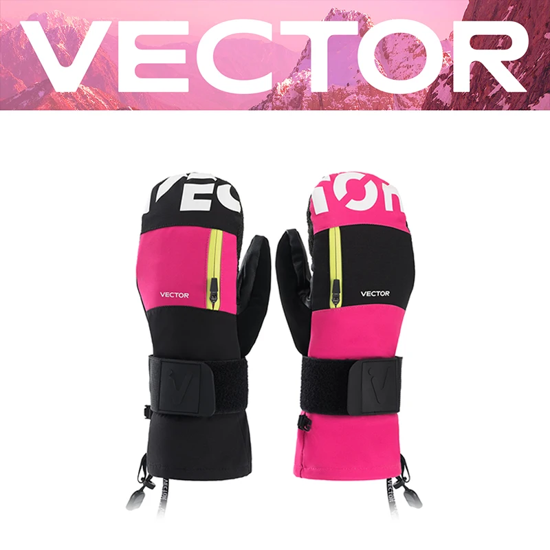 Vector Dames Heren Outdoor Dubbelbord Snowboard Kevlar Waterdicht Slijtvast Semi-afneembare handschoenen 3M Katoen
