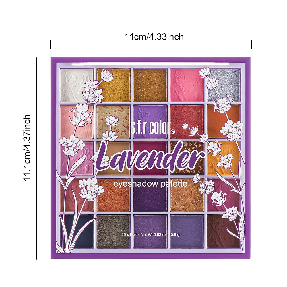 25 Shades Matte Shimmer Eyeshadow Palette, Warm Purple Neutral Tone Blendable Eye Shadow Powder, Highly Pigmented Glitter Eye Makeup Tray for Daily Party Cosmetics view 5