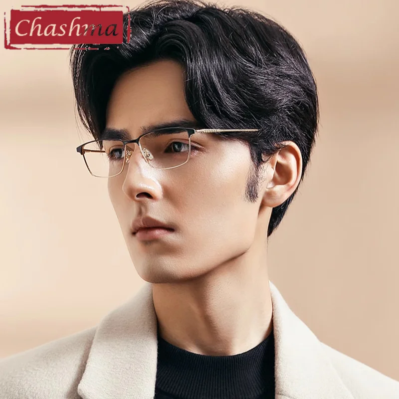 

Chashma Elegant Glasses Pure Titanium Men Fashion Optical Eyewear Prescription Eyeglasses Frames Myopia Women Gafas Spectacles
