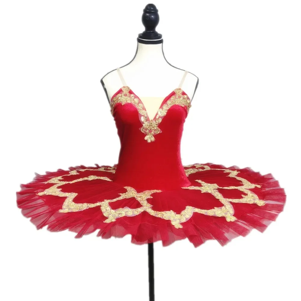 Rood Zwart Wit Ballet Tutu Rok Fluwelen Top Professionele Buikdanskostuums Wit Zwanenmeerkostuums Prestatiekleding - afbeelding 2