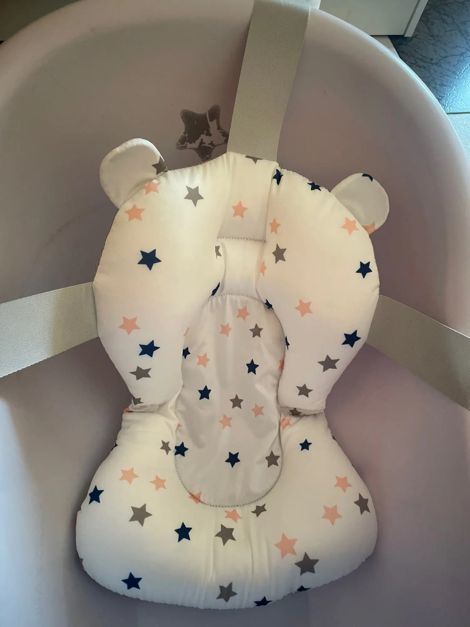 Baby Bath Seat Support Mat Infant Anti-Slip Soft Comfort Body Cushion Foldable Baby Bath Tub Pad Chair Newborn Bathtub Pillow photo review