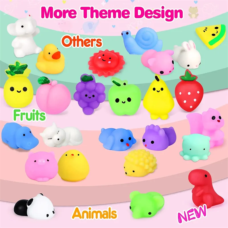 50-5PCS Kawaii Squishies Mochi Anima Squishy For Kids Antistress Ball Squeeze Party Favors Stress Relief Toys For Birthday Gifts