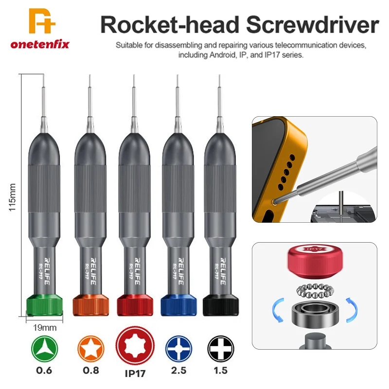 RELIFE RL-717 Rocket Head Screwdrivers for Disassembling Android