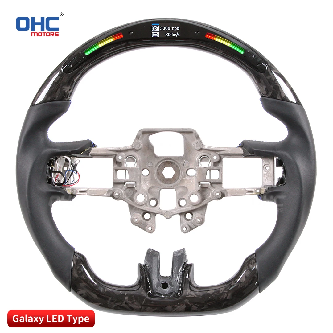 OHC For Ford Mustang Motors Real Carbon Fiber Galaxy Pro LED Steering Wheel Compatible Customized Steering Wheel