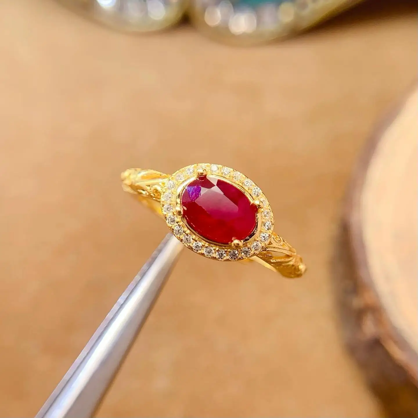 KJJEAXCMY Boutique Jewelry Girl Ruby Ring 925 Pure Silver Inlay Gift for Girlfriend's Wedding Birthday Party, New Year's Gift wi