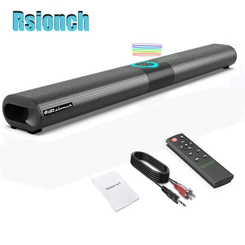 Rsionch 열 사운드 박스 블루투스 스피커 휴대용 무선 TV 사운드 바 FM 라디오 스마트 폰 USB 용 벽걸이 형 스피커