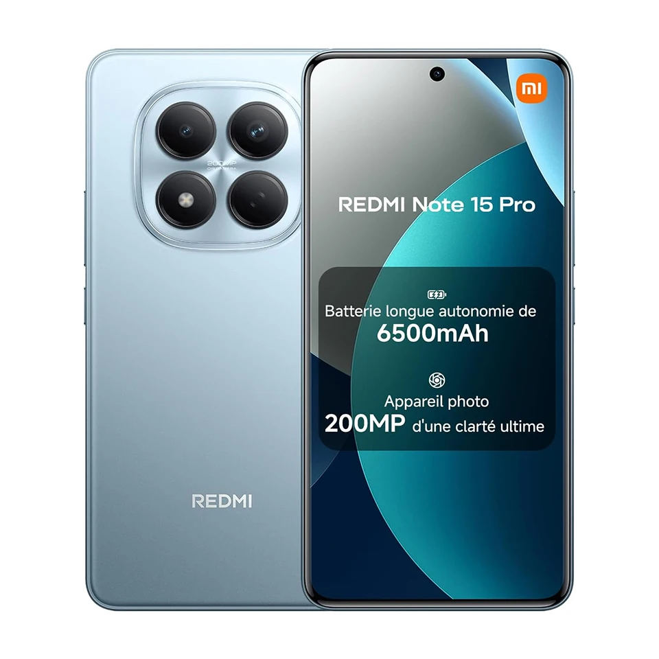 Version européenne du smartphone Xiaomi Redmi Note 15 Pro 4G, processeur MTK Helio G200-Ultra, écran AMOLED de 6,77 pouces, appareil photo principal 200MP, batterie de 6500mAh