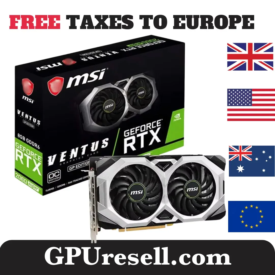 2024 USED RTX 2060 SUPER GeForce VENTUS 8G Graphics Cards GDDR6 256bit DP*3 HDMI*1 8Pin Video Card Support AMD Intel Desktop