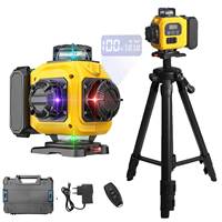 12/16 Lines 3D/4D Laser Level Remote Control 4 Colors Beam 360 ° Horizontal & Vertical Powerful Lines Laser Levels Power Display
