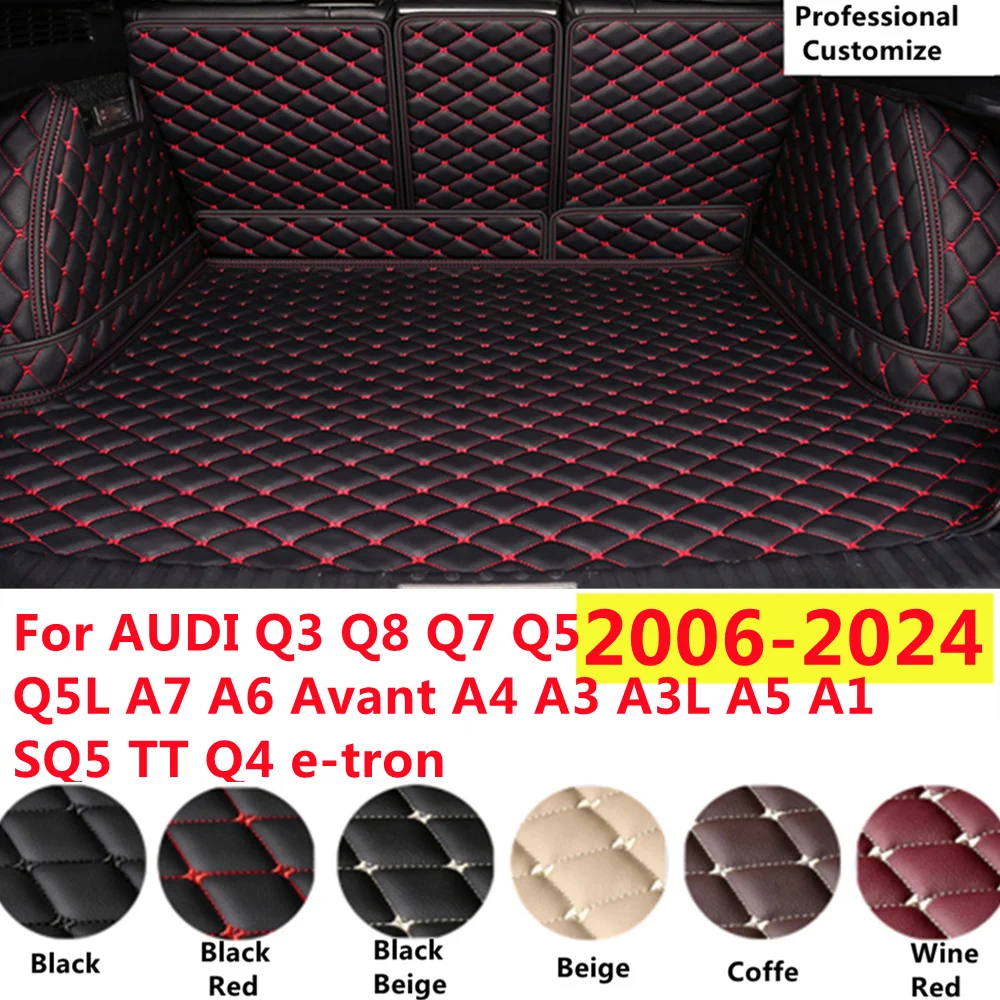 

SJ Full Set Custom Fit For Audi Q3 Q8 Q7 Q5 A7 A6 Avant A4 A3L A5 A1 SQ5 TT Q4 e-tron Car Trunk Mat Tail Boot Tray Liner Rear