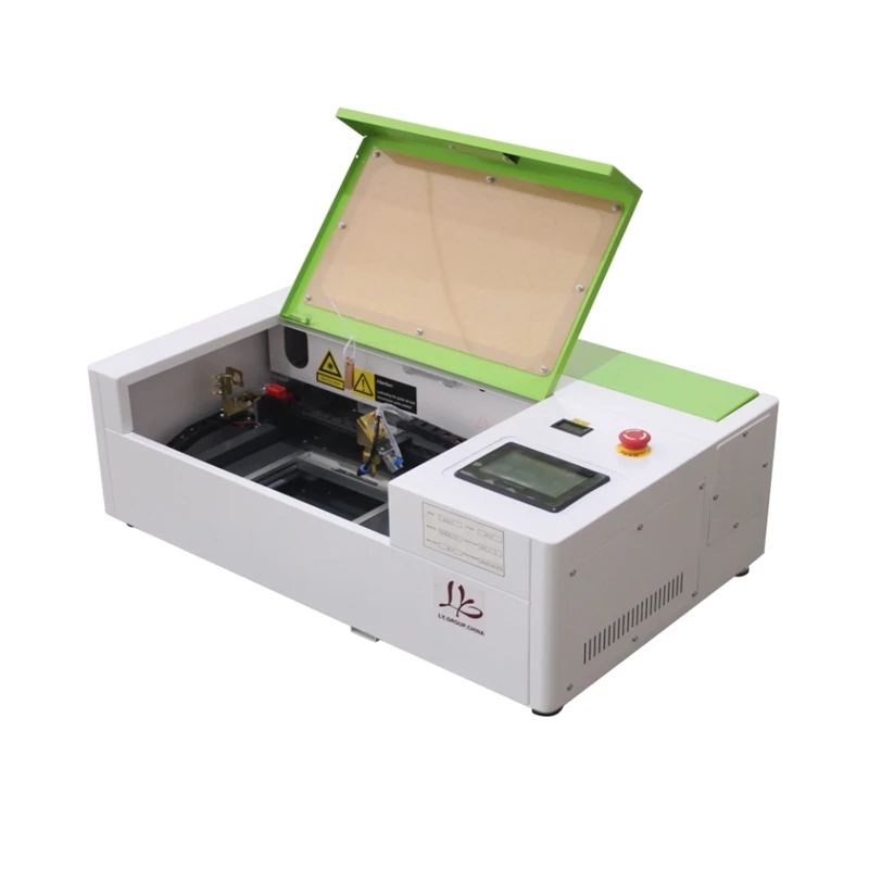 مجموعة ماكينة قطع النقش بالليزر LY 3020 40 وات CO2 مع لوحة تحكم LCD ولوحة قرص العسل إصدار عادي أو غير متصل