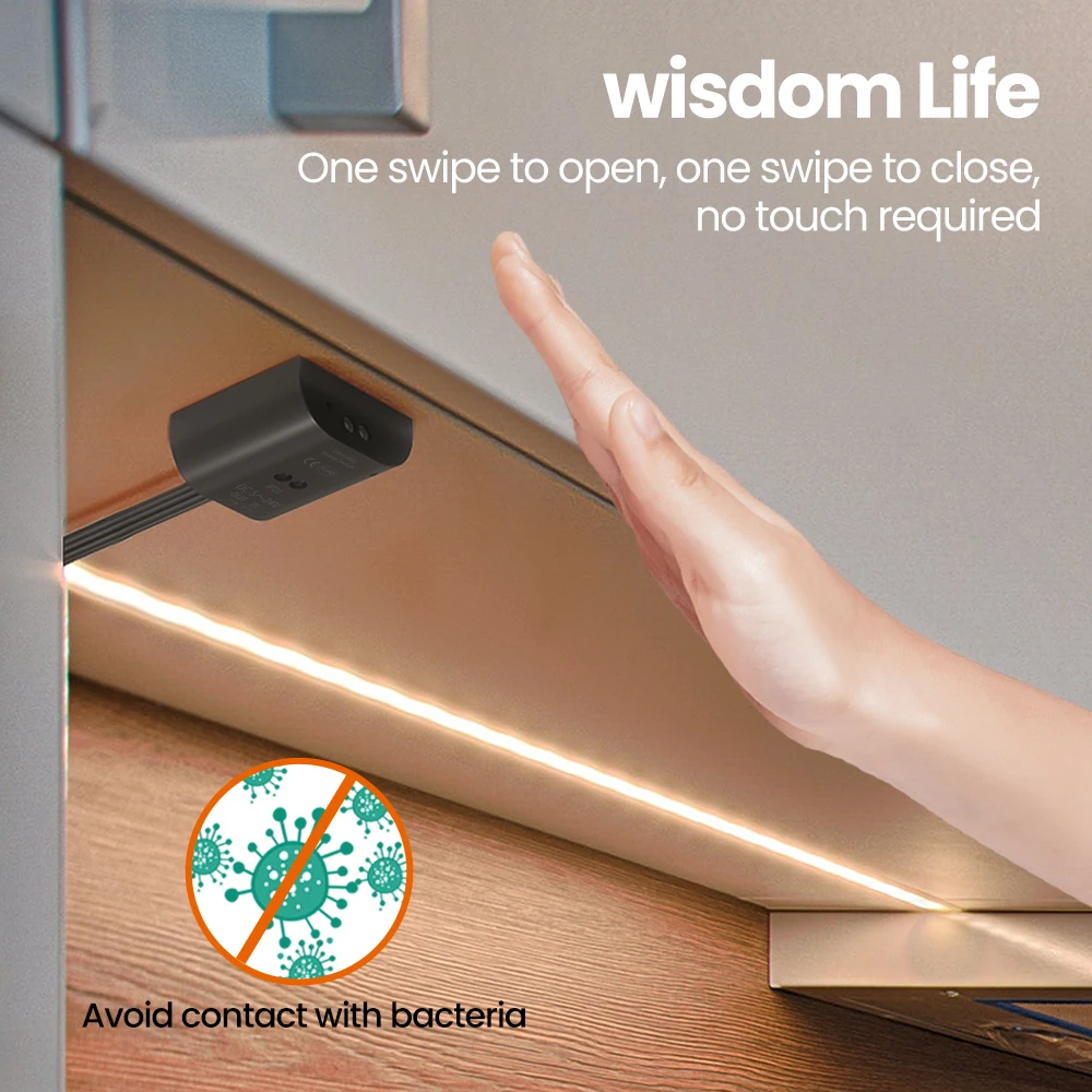 3.5A DC5-24V Hand Sweep Sensor Switch Dimmable Dual Side Sweep Switch  LED Light Accessories Bedroom Home Kitchen Wardrobe Decor