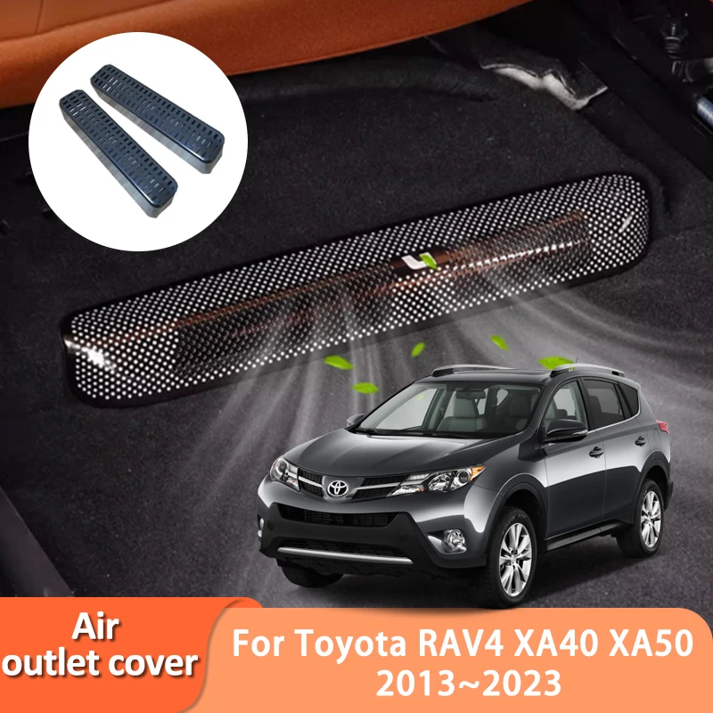 2PCS For Toyota RAV4 XA40 XA50 2014 2016 2019 2013~2023 Under Seat Conditioner Vent Protection Air Outlet Cover Car Accessories