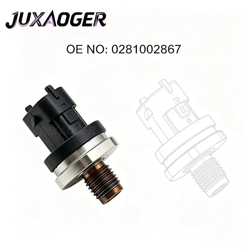 Common Rail Fuel Pressure Sensor 0281002867 For Hyundai Tucson Kia Sportage 2L Renault Scenic Megane1.9L Iveco Daily Fiat Ducato
