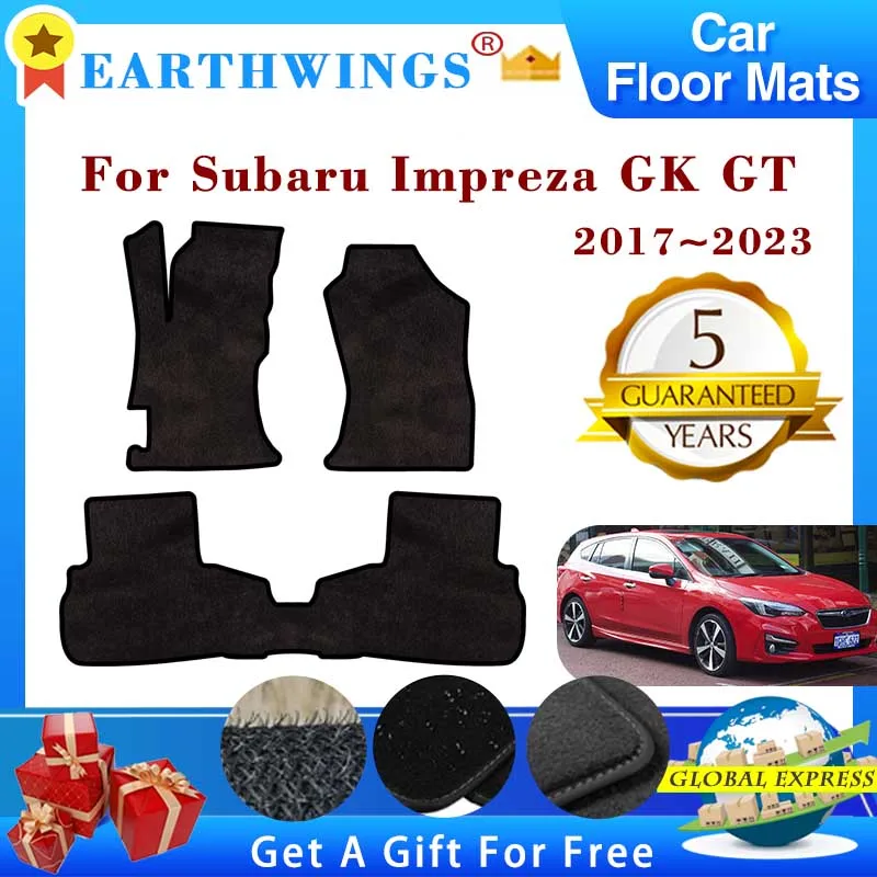 Luxury Car Floor Mats For Subaru Impreza GK GT 2017~2023 Anti-dirty Carpets Cover Rugs Interior Parts Foot Pads Auto Accessories