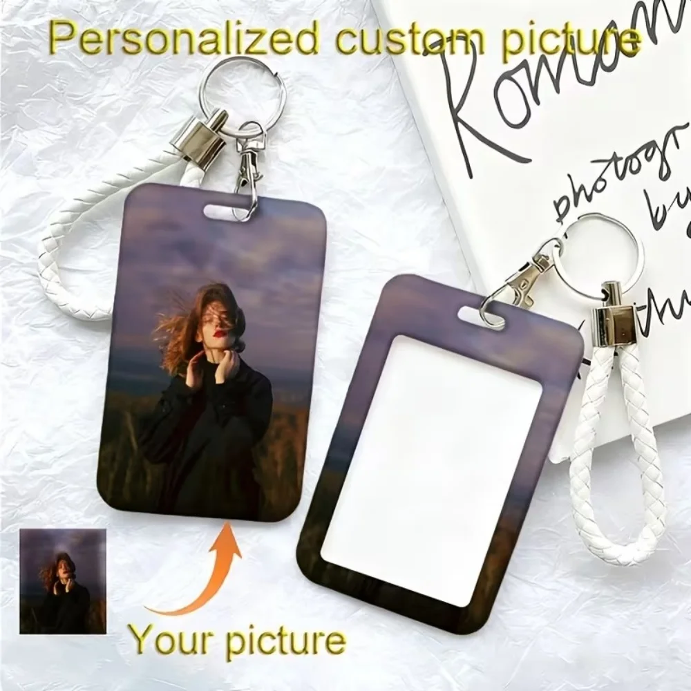Batch Group Purchase DIY Photo Custom Card Holder Sliding Design With Braided Lanyard For Student Company Staff Work Card Case