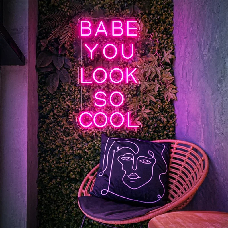 

Babe You Look So Cool Neon Sign,Custom Wall Decor,Neon Light Gifts for Her,Neon Art Neon Gifts,Modern Home Shop Decor