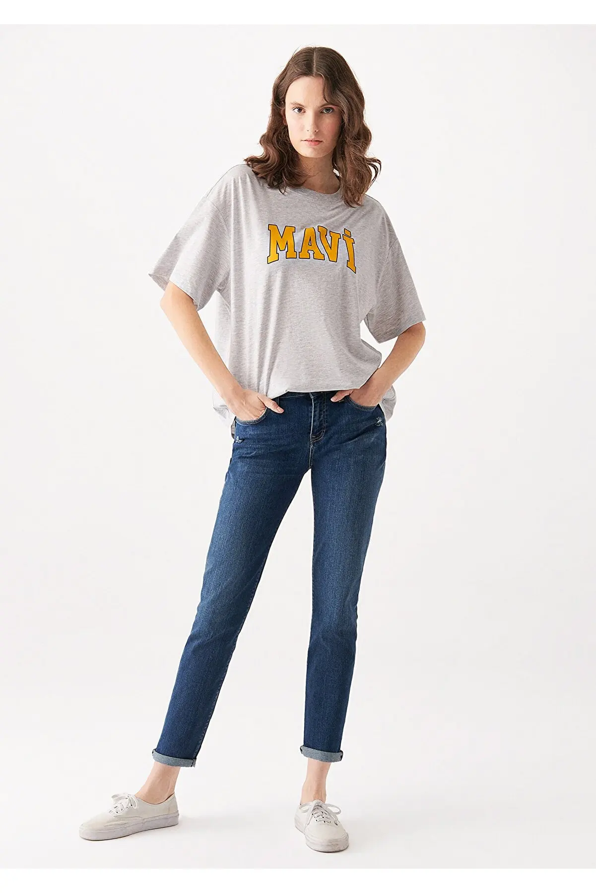 MAVI Ada Jeans, Normal Waist, Boyfriend Model, Straight Leg New Season Women Trousers, Casual Femme Jeans