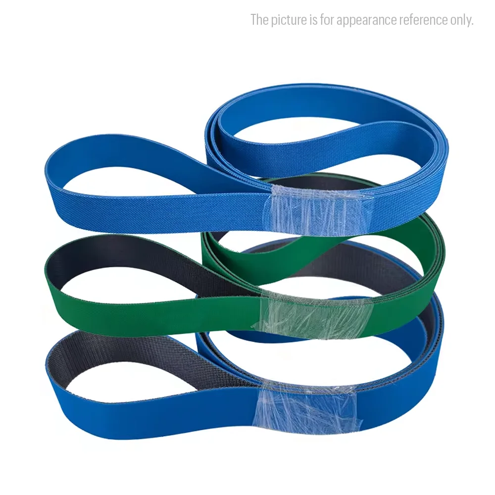 OPP – film à bulles, machine de découpe à chaud, ceinture de machine de fabrication de sacs, haute tenue, bleu noir/vert noir, ceinture plate en PU, 1 pièce