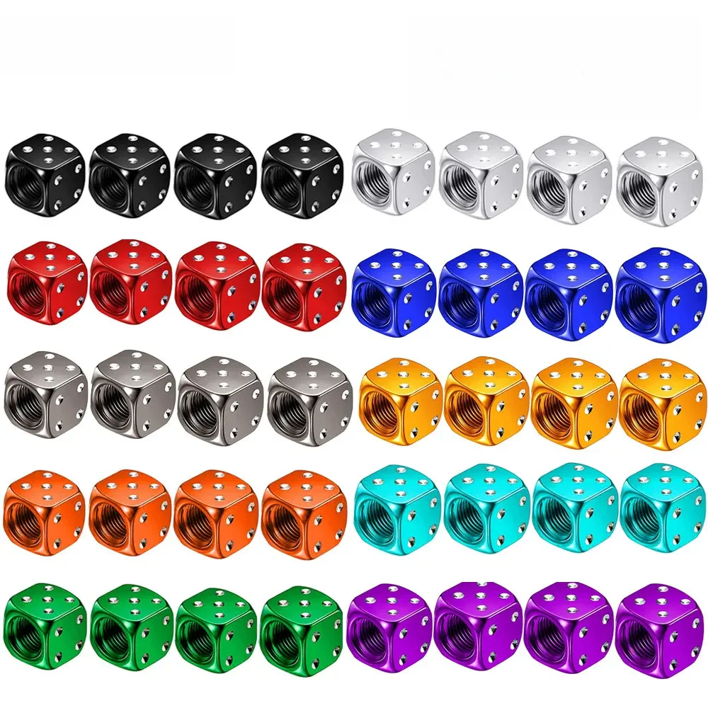 AliExpress AUTCOAT 4/8/12Pcs Aluminum Tire Valve Caps Car Truck Motocycle Bike Dice Wheel Stem Tyre Tire Wheel