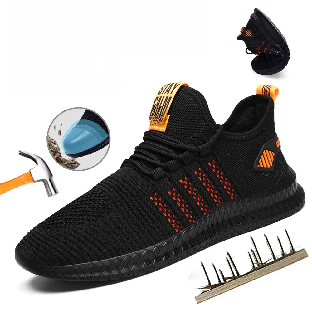 Arbeit Sicherheits Schuhe Sommer Atmungsaktive Männer Air Kissen Arbeit Schutz Schuhe Turnschuhe Anti-Punktion Arbeit Schuhe Männliche Stahl Kappe Schuhe