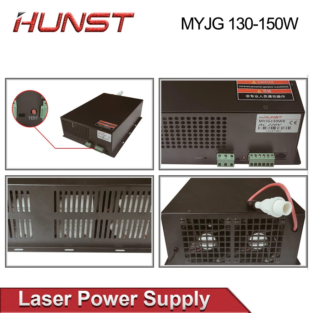 Hunst 130w CO2 Laser Power Supply MYJG-150W Suitable For 130 150w CO2 Engrag And Cutting Machine Glass Tube