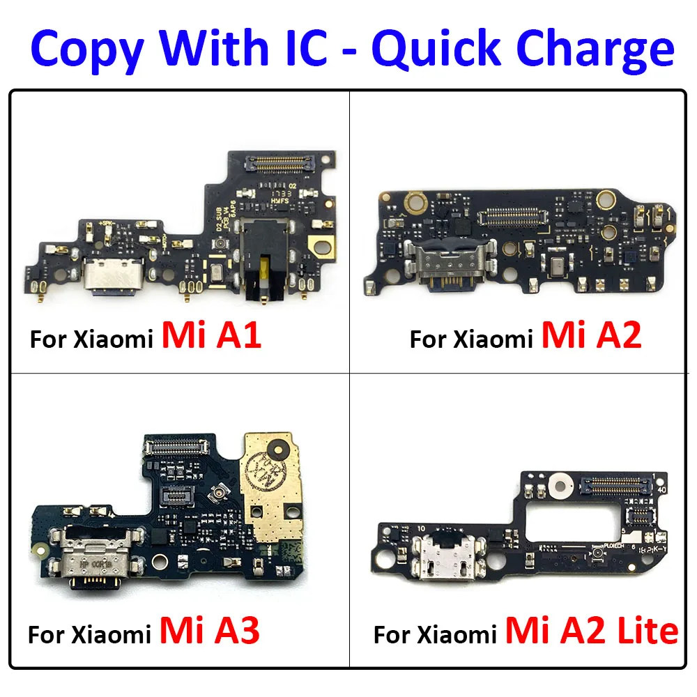 New For Xiaomi Mi A1 A2 A3 Lite 5X 6X CC9E Dock Connector Micro USB Charger Charging Port Flex Cable Microphone Board