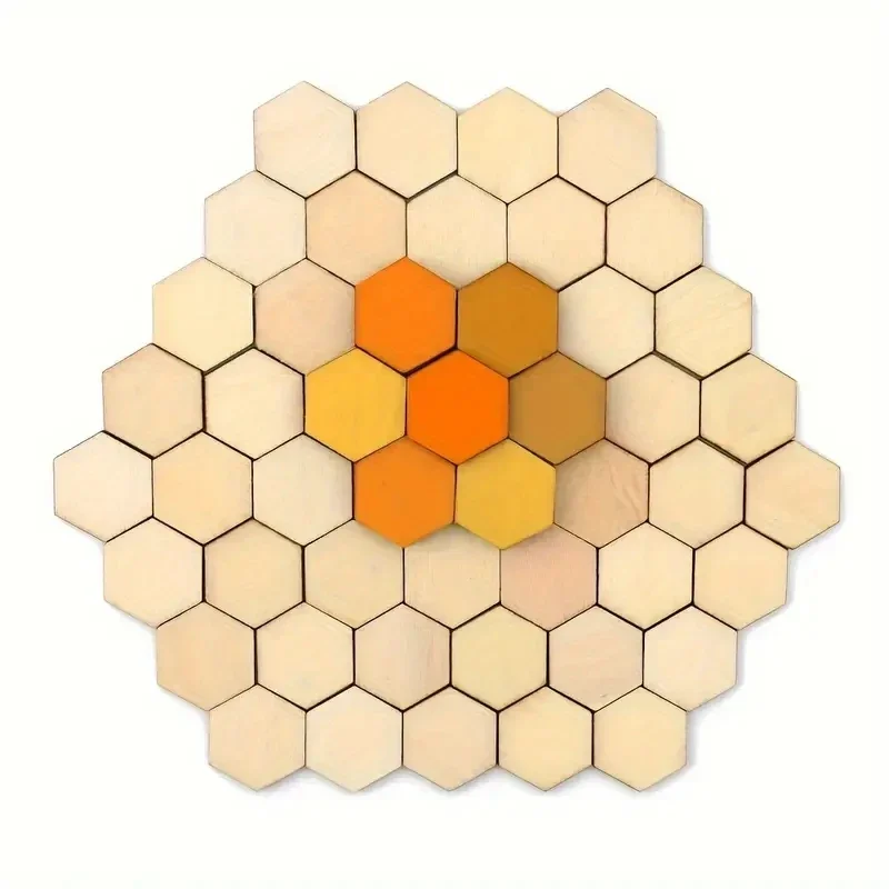 50/100Pcs Unfinished Hexagon Wood Blank Wooden for DIY Crafts Painting Staining Coaster Holiday Festival Wall Home Decoration