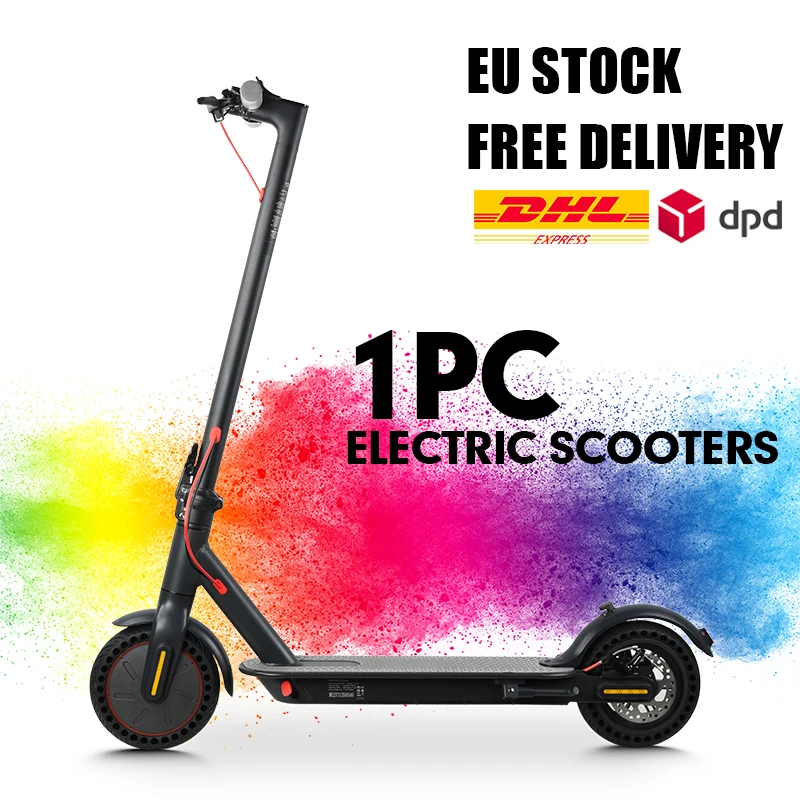 1/2 stuks 350W elektrische scooter voor volwassenen & tieners, 30km max. bereik, 30km/u max. snelheid, APP-besturing, E-rem + schijfrem, LED-verlichting