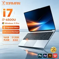 Xiaman Business 2026 NEW 15.6'' Windows 11 Laptop Intel Core I7 6500U Computer 16Gb Ram 512Gb 1Tb Ssd Notebook Pc Gamer Fingerprint Unlock Gaming Laptops Backlit Keyboard Laptop 1920*1080P
