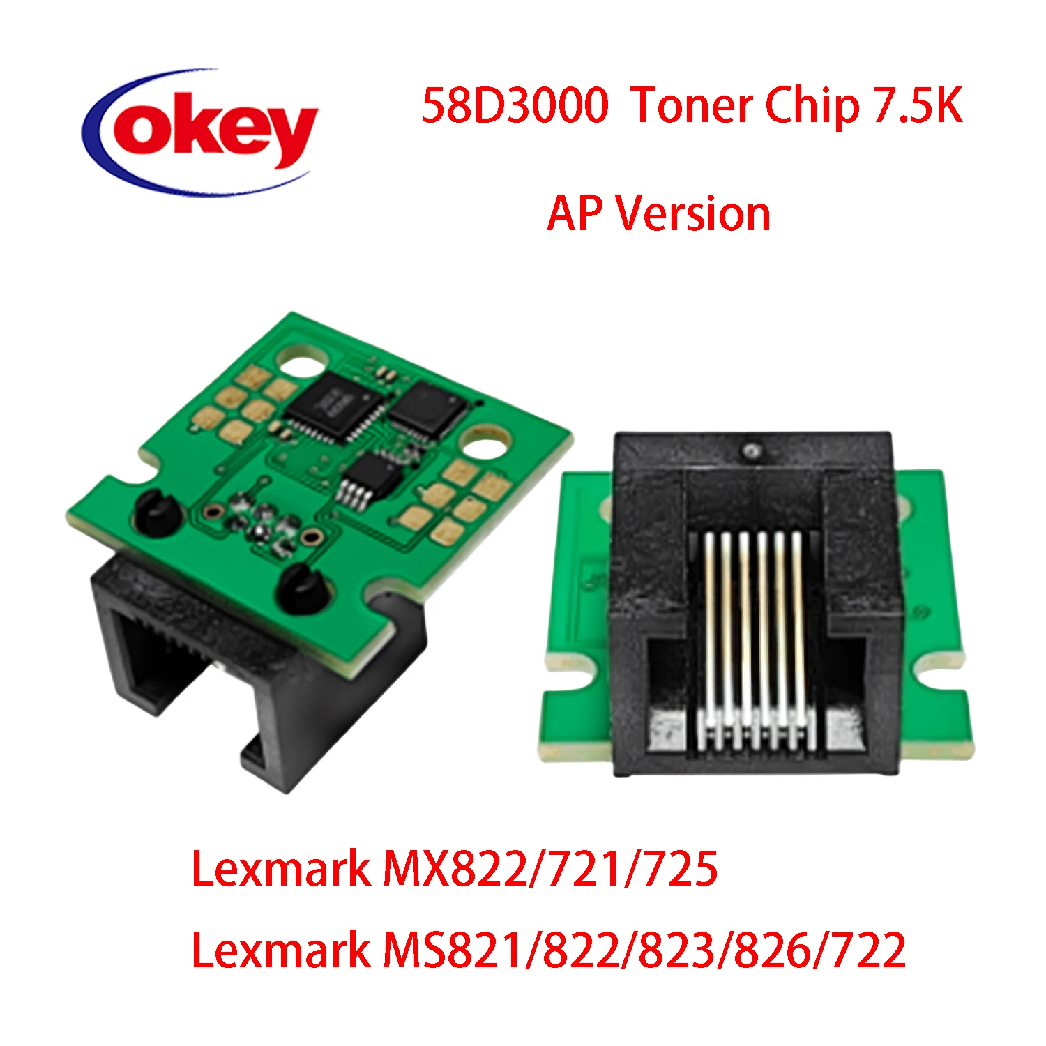 7.5K 15K 35K 55K 58D2000 58D4H00 MS821 Toner Chip for Lexmark