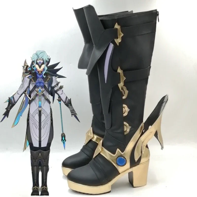 Genshin Impact Dottore Cosplay Schoenen Laarzen Pruiken Snezhnaya Fatui De Dokter Ii Dottore Carnaval Kostuum Accessoires - afbeelding 2