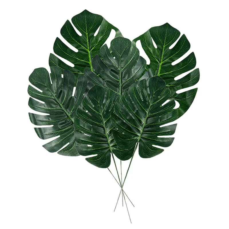 Plantes artificielles feuilles de palmier tropicales, 6 pièces, Luau hawaïen, fête d'été, Safari dans la Jungle, fête d'anniversaire, mariage, fausses plantes
