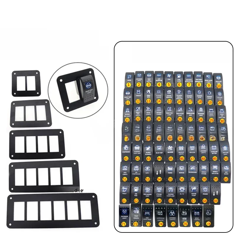 Support de boîtier de panneau d'interrupteur à bascule de voiture, 1/2/3/4/5/6 voies, pour bateau Marine ATV RZR RV camion caravane bouton accessoires automobiles