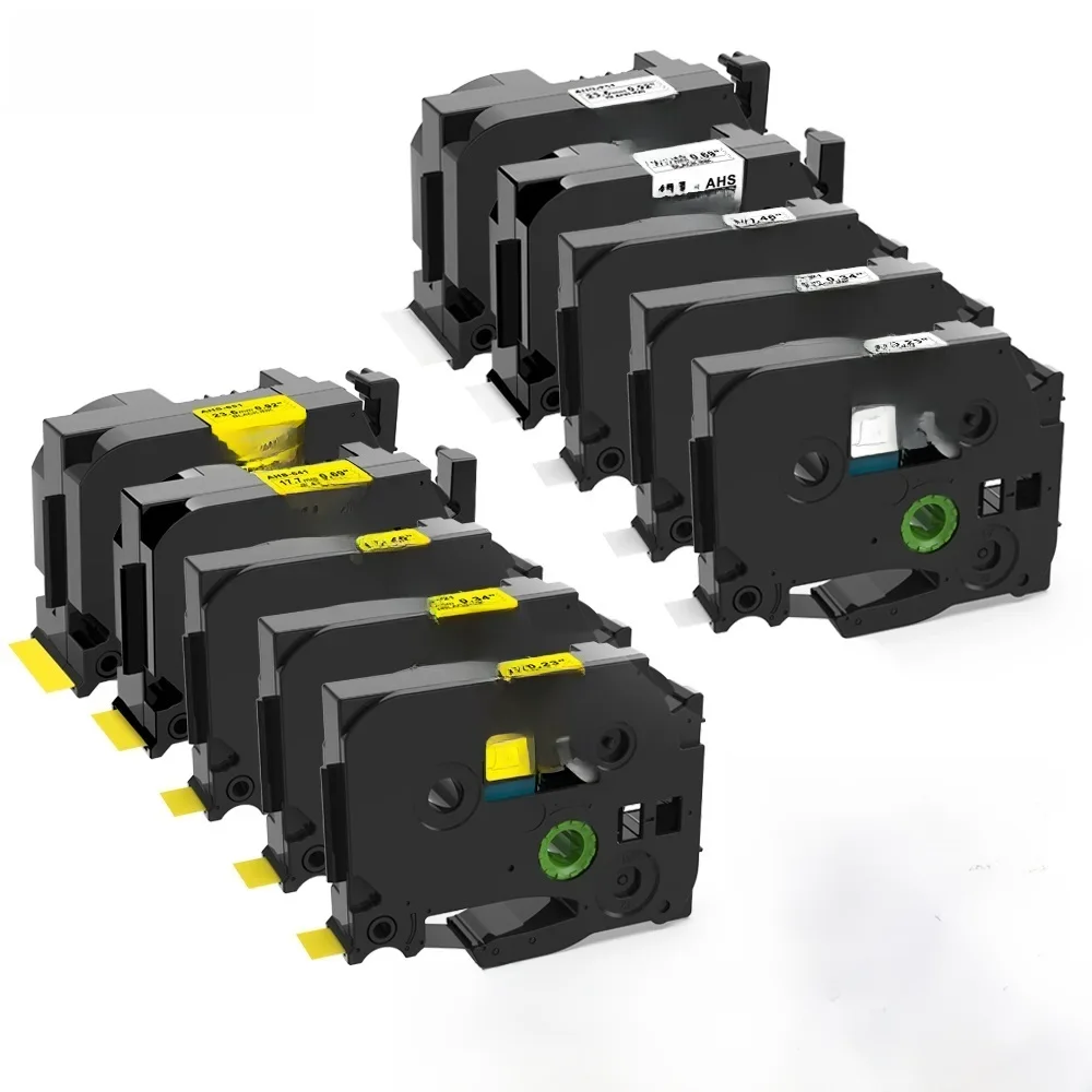 10PK Taśma termokurczliwa kompatybilna z Brother P-touch HSe-211 HSe-221 HSe-231 HSe-631 do owijania kabli dla PTE550W P750WVP — 2