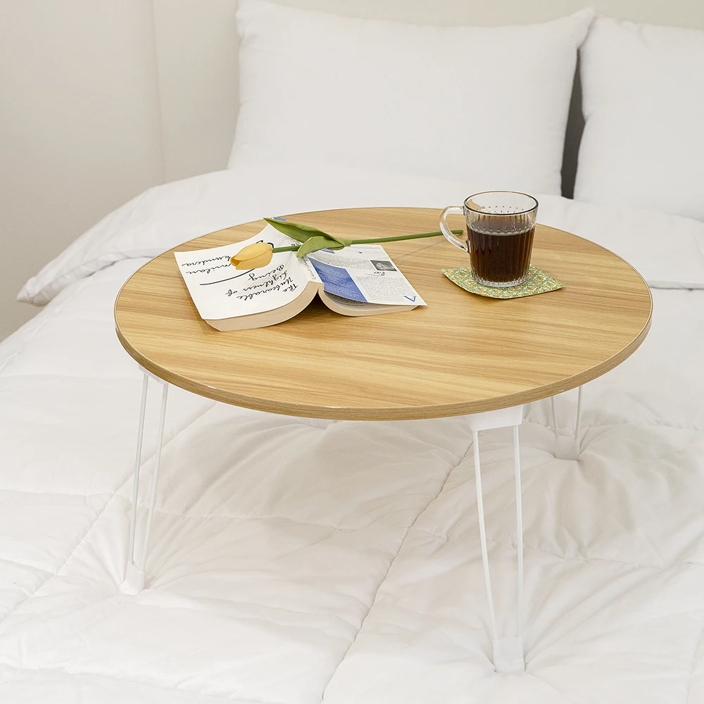 طاولة منخفضة خشبية قابلة للطي للجلوس طاولة مستديرة 3 ألوان