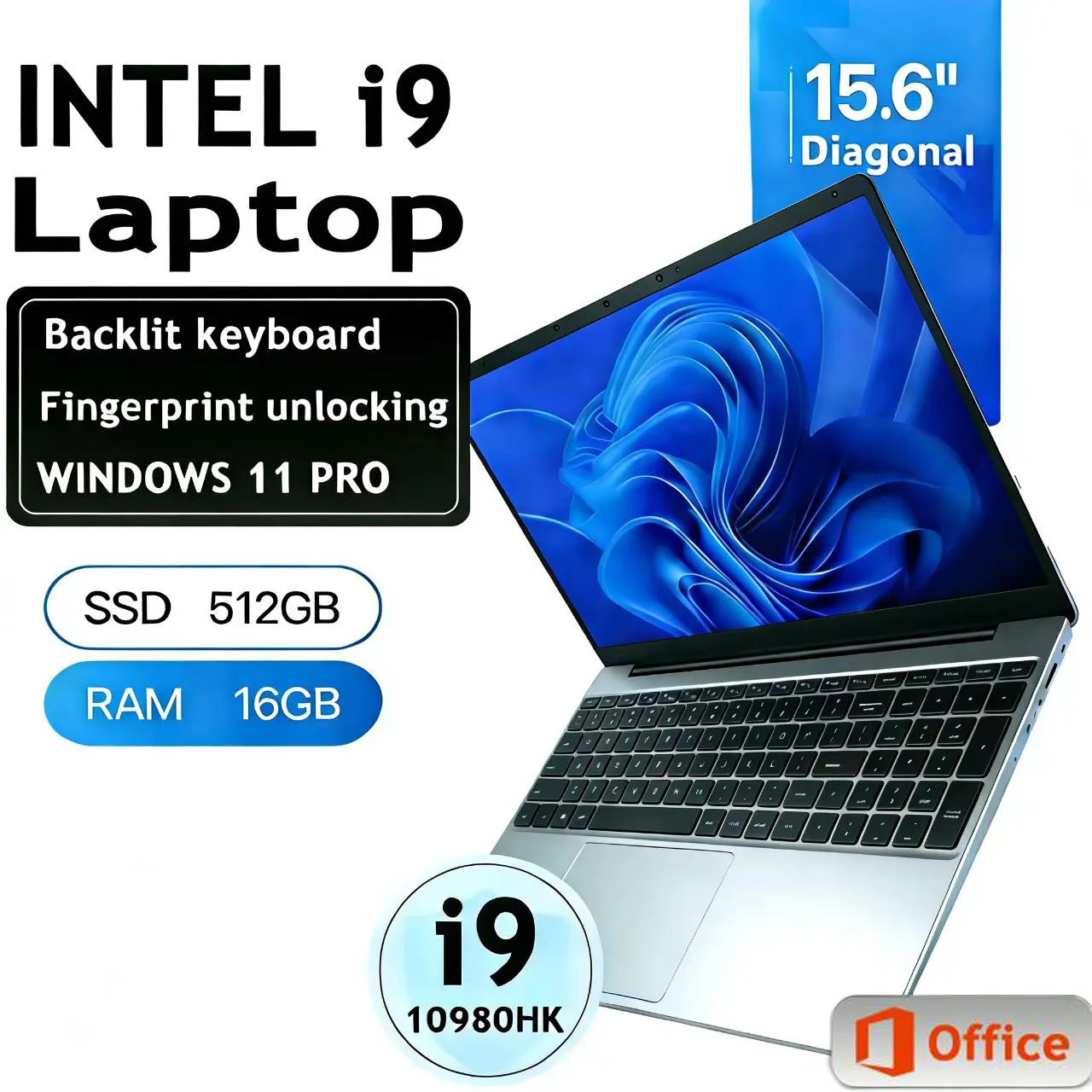15.6 inch 1920*1080 Laptop Computer PC intel Core i9-10980HK Laptops 16GB RAM 1TB 2TB SSD Portable i9 Laptop Notebook Windows 11