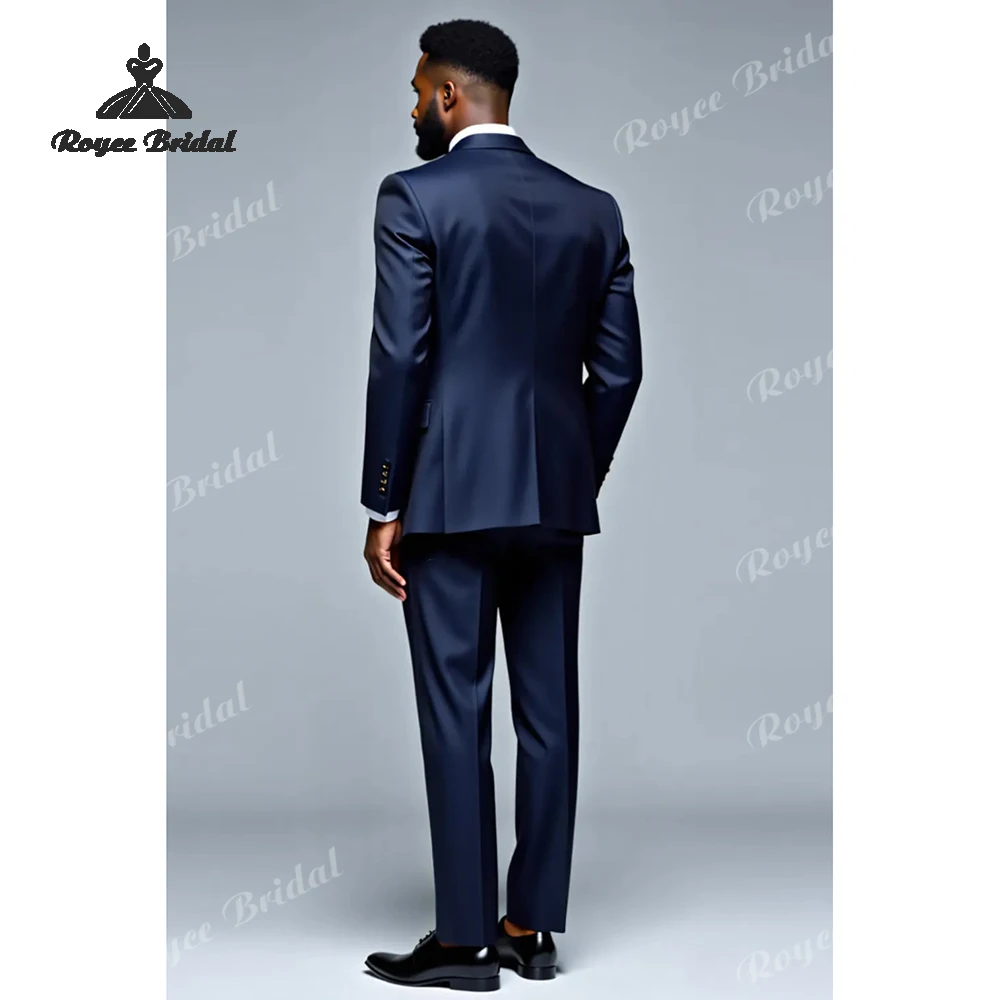 Royal Blue Two Piece Single Breasted Men's Suit Wedding 2026 Notched Lapel Evening Business Suit Customized trajes para hombre