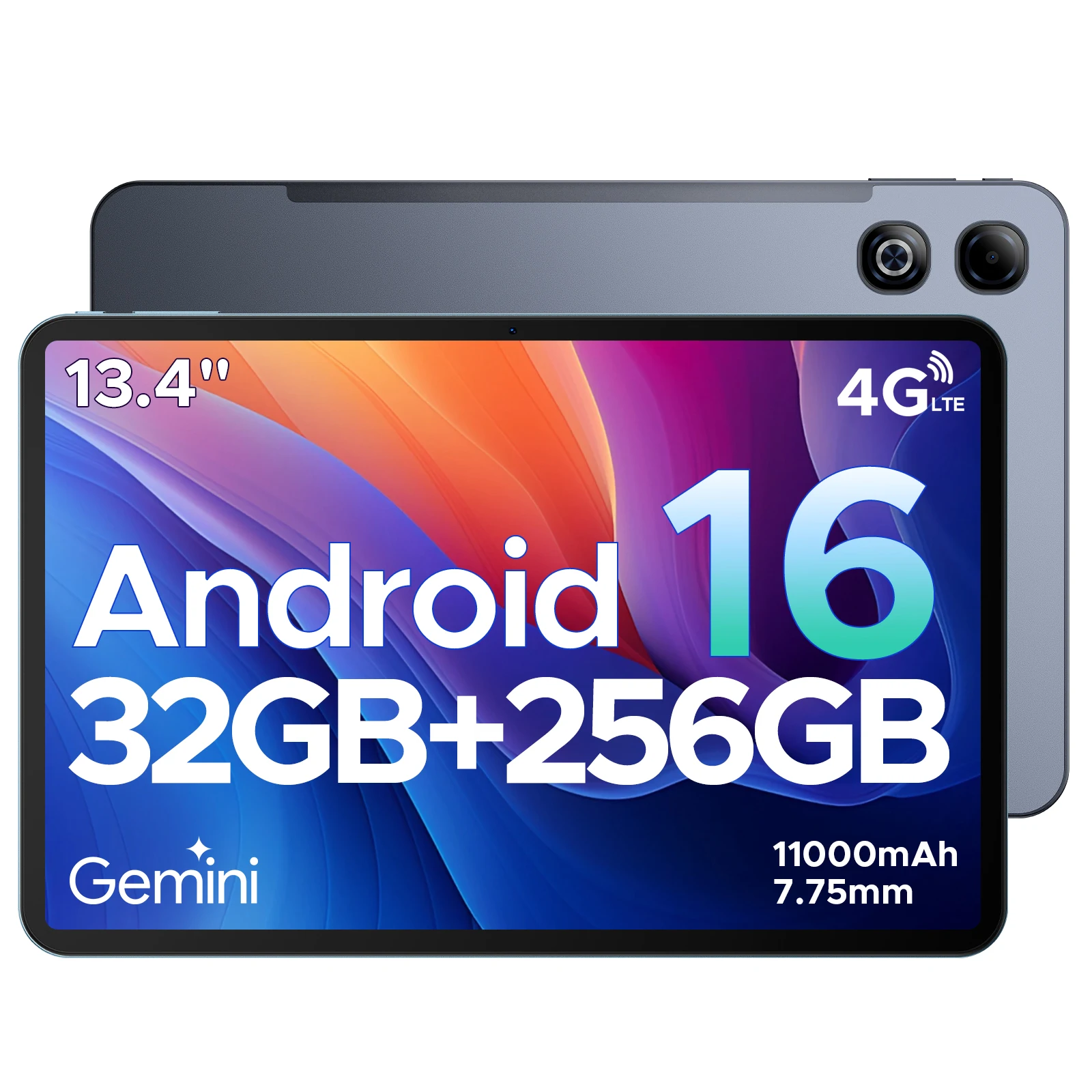 DOOGEE Tab G6 Max Tablet Android 16 32GB+256GB 13.4'' 90Hz Display 11000mAh Batterij 7.7mm Ultradun UNISOC T7280 Widevine L1