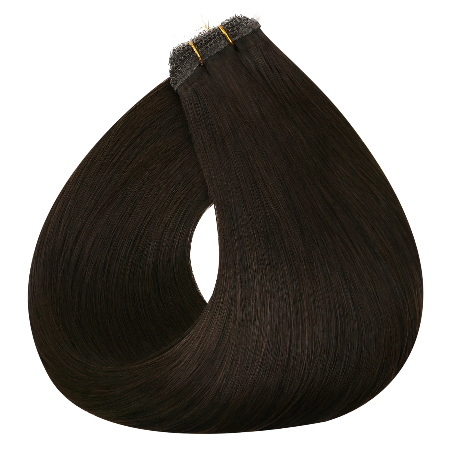 Moresoo Platte Inslag Extensions Zacht Remy Haar voor Vrouwen Naaien Hair Extensions Echt Menselijk Haar Zachte Kant Basis Platte Track Inslag